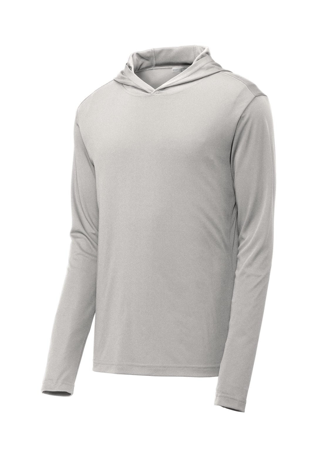 Front View of Silver Sport-Tek PosiCharge Competitor Hooded Pullover. ST358