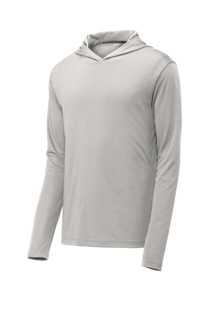 Front View of Silver Sport-Tek PosiCharge Competitor Hooded Pullover. ST358