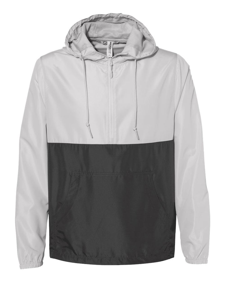 Front View of Smoke/ Graphite Lightweight Quarter-Zip Windbreaker Pullover Jacket - EXP54LWP