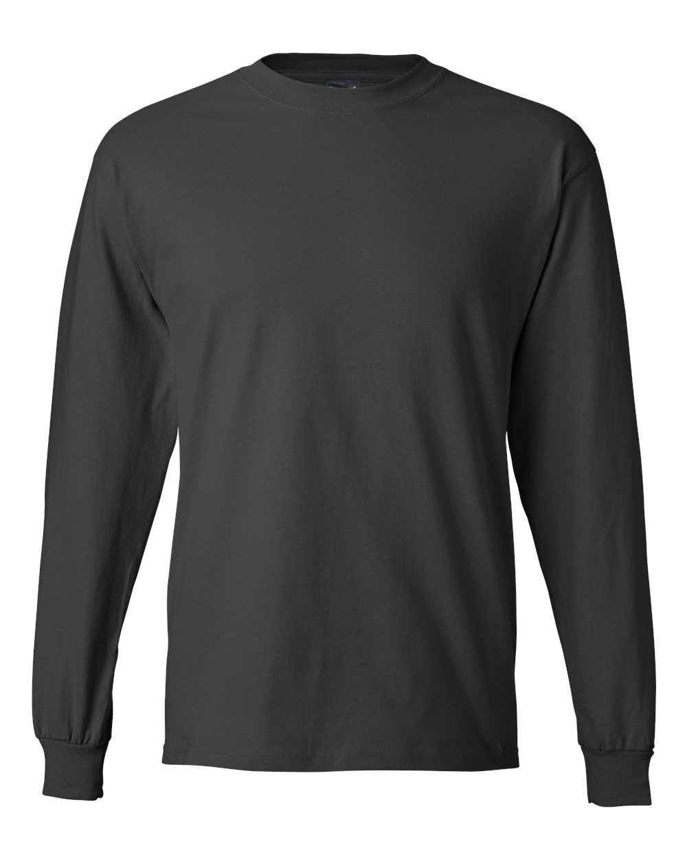 Front View of Smoke Grey Beefy-T® Long Sleeve T-Shirt - 5186