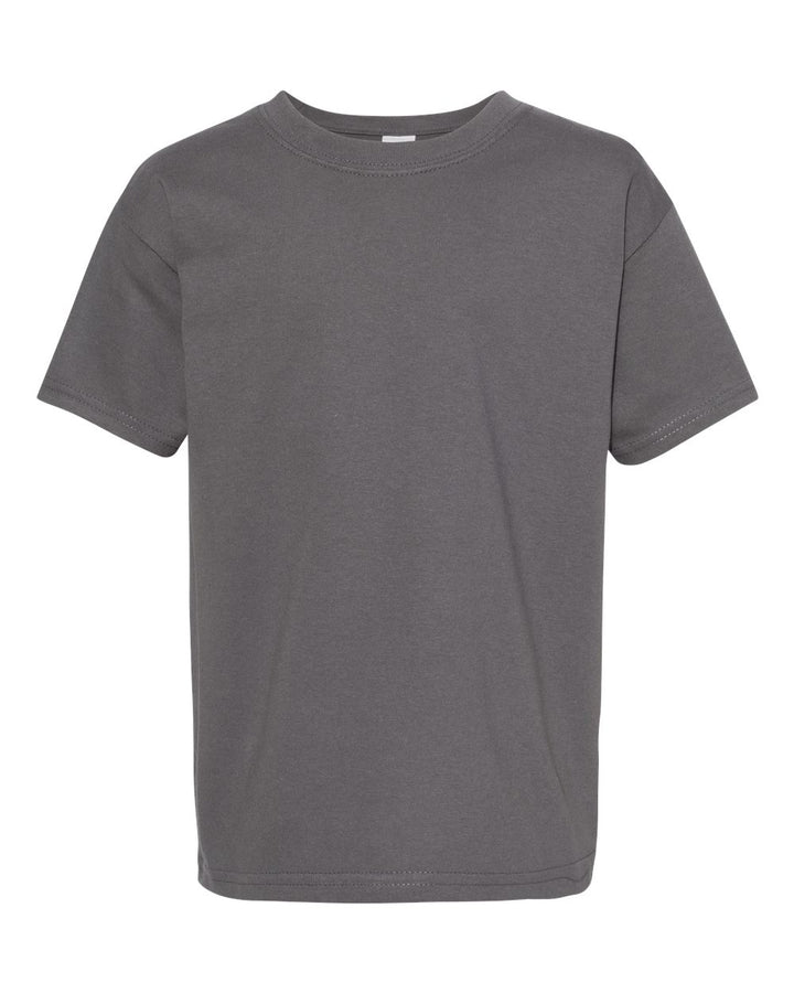 Front View of Smoke Grey Essential-T Youth T-Shirt - 5480