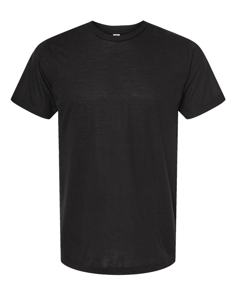 Front View of Solid Black Tri Blend Tri-Blend T-Shirt - 254
