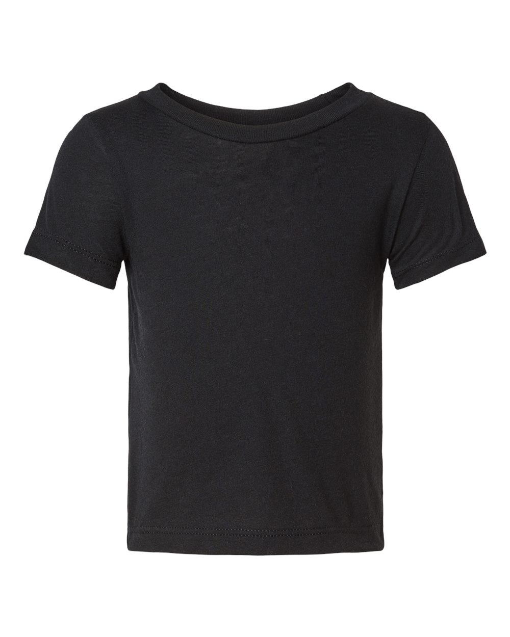 Front View of Solid Black Triblend Infant Triblend Tee - 3413B