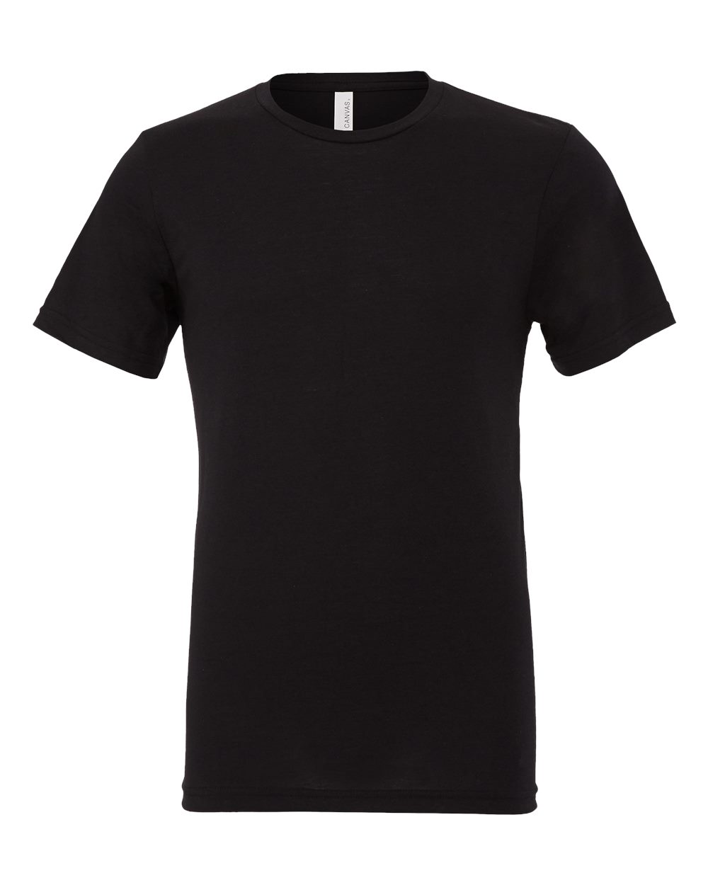 Front View of Solid Black Triblend Triblend Tee - 3413