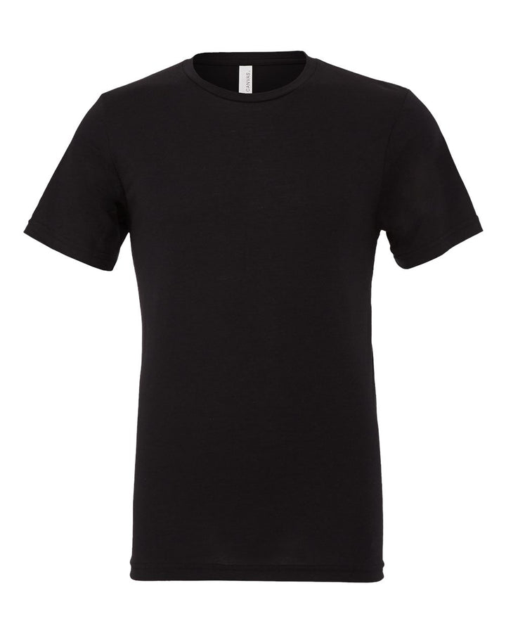 Front View of Solid Black Triblend Triblend Tee - 3413