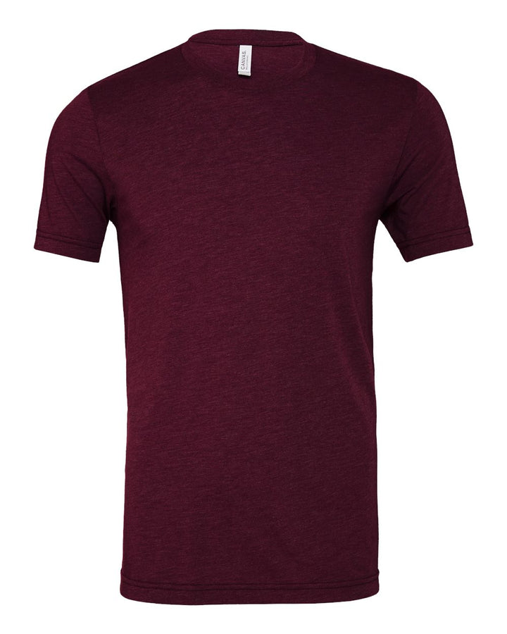 Front View of Solid Maroon Triblend Triblend Tee - 3413