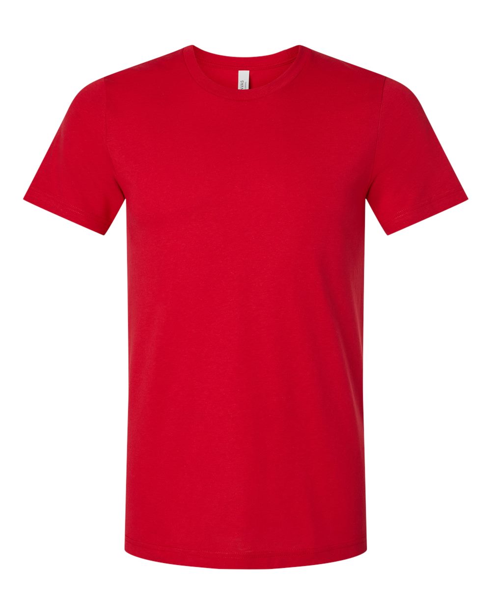 Front View of Solid Red Blend CVC Jersey Tee - 3001CVC