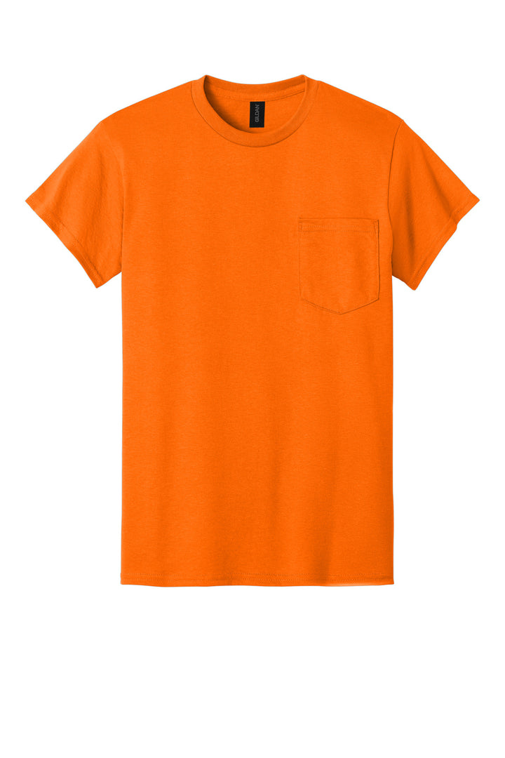 Front View of SOrange Gildan - DryBlend 50 Cotton/50 Poly Pocket T-Shirt. 8300