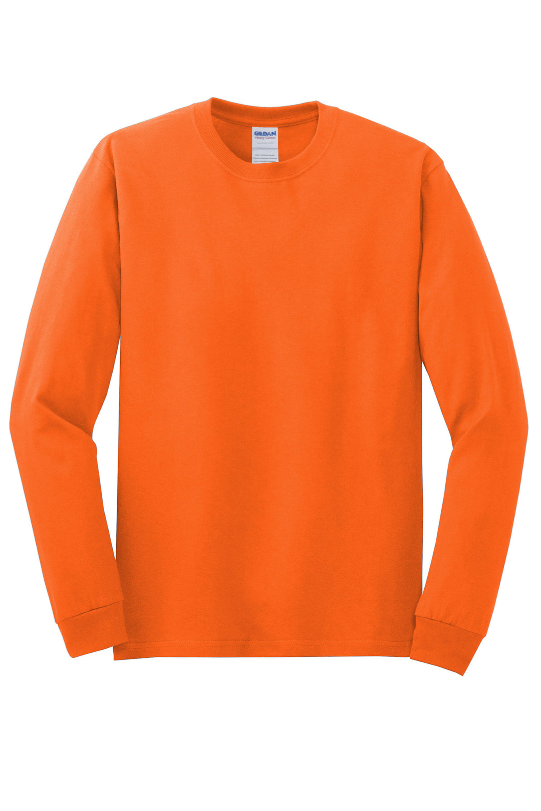 Front View of SOrange Gildan - Heavy Cotton 100% Cotton Long Sleeve T-Shirt. 5400