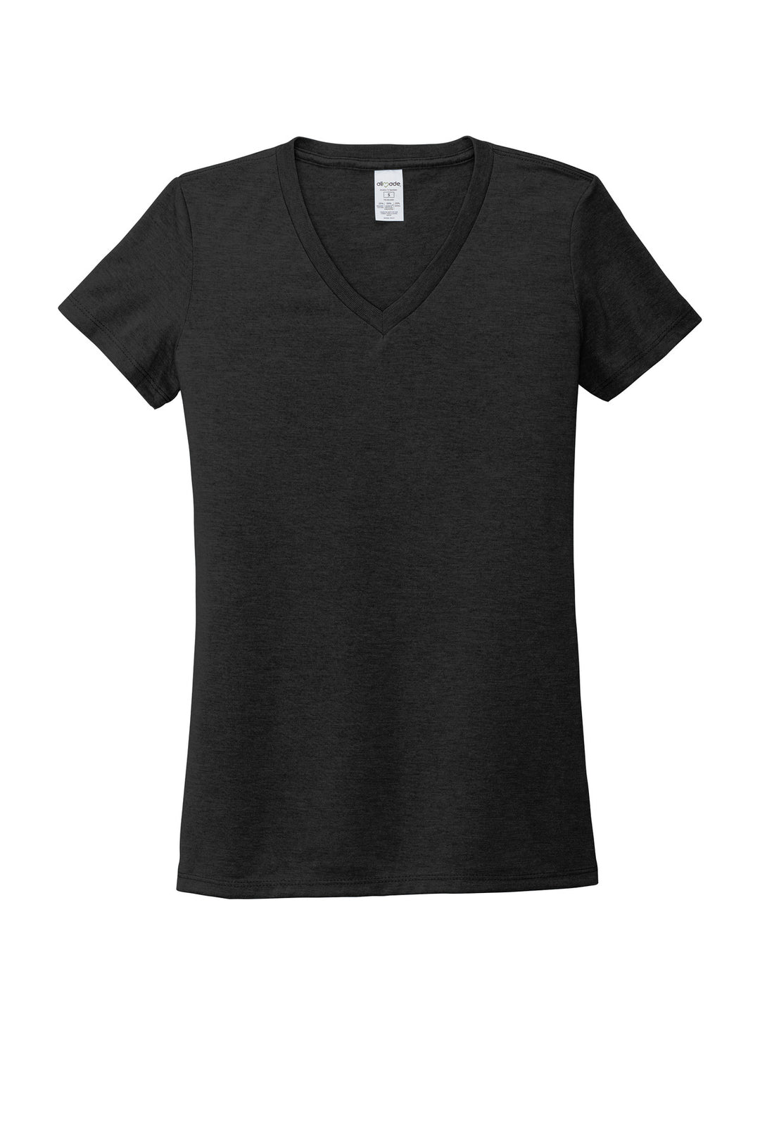 Front View of Space Black Allmade Women's Tri-Blend V-Neck Tee AL2018