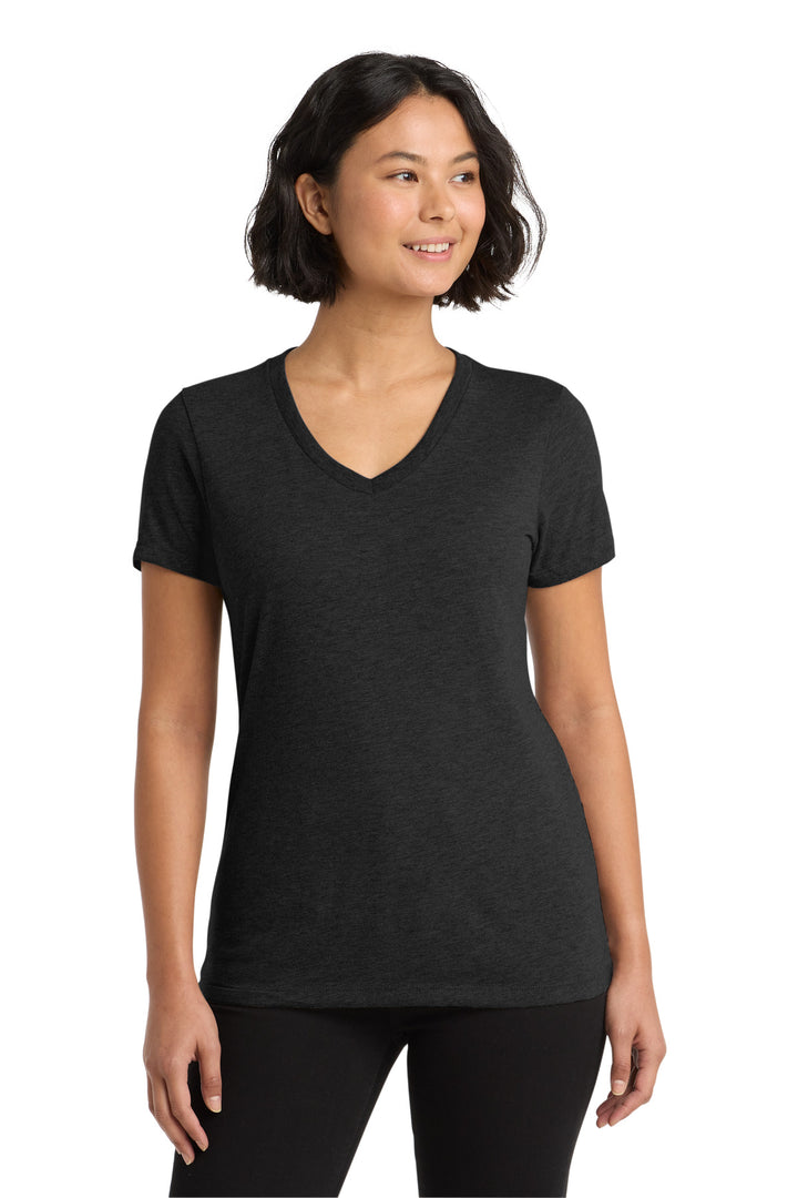 Front View of Space Black Allmade Women's Tri-Blend V-Neck Tee AL2018