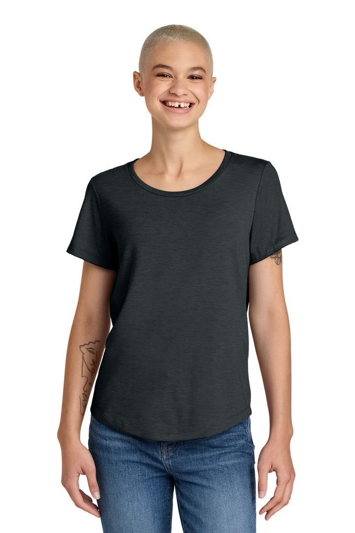Front View of SpaceBlack Allmade Women's Relaxed Tri-Blend Scoop Neck Tee AL2015