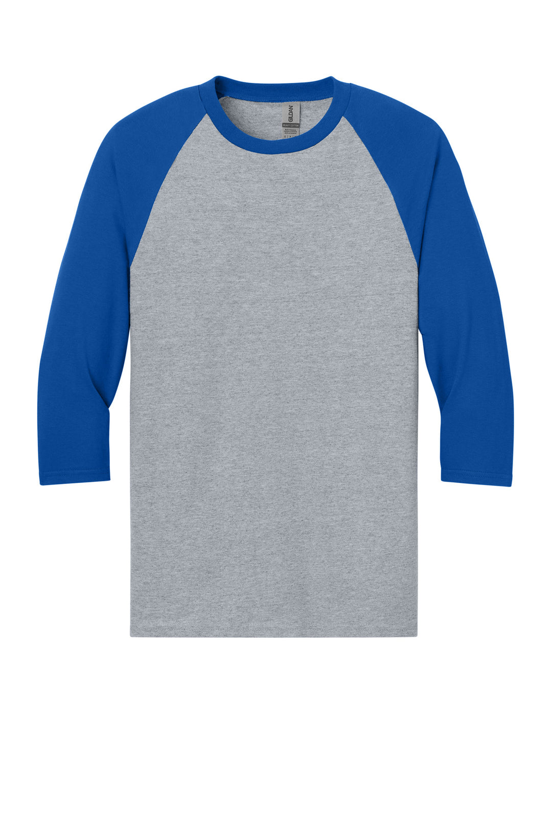 Front View of SpGTrimRyl Gildan Heavy Cotton 3/4-Sleeve Raglan T-Shirt. 5700