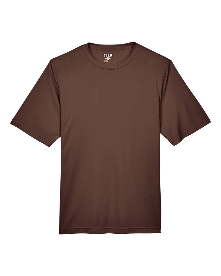 Front View of Sport Dark Brown Men's Zone Performance T-Shirt - TT11
