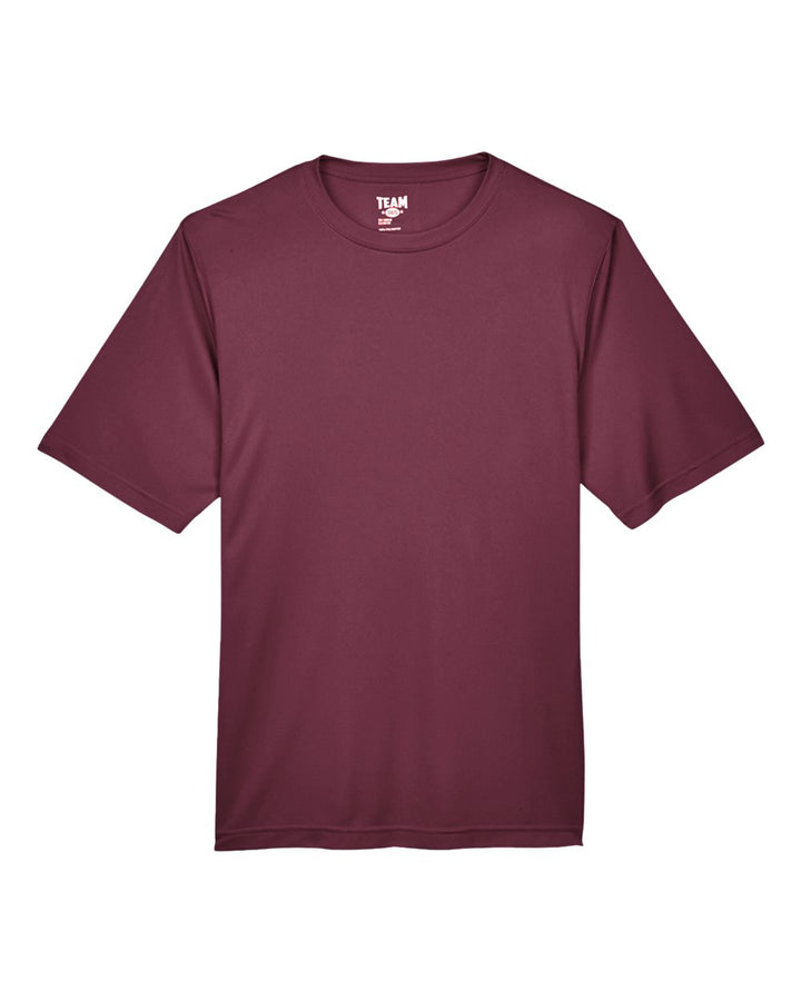 Front View of Sport Dark Maroon Men's Zone Performance T-Shirt - TT11
