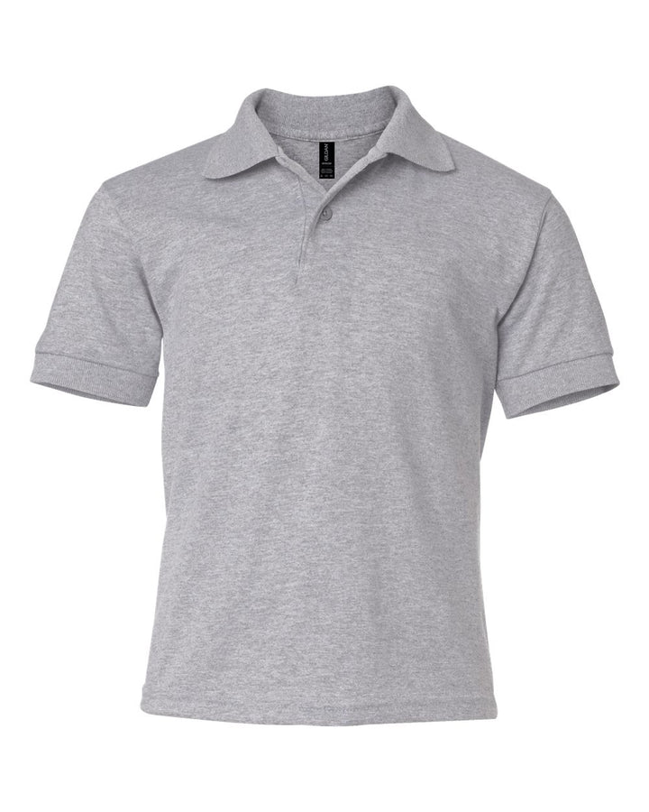 Front View of Sport Grey DryBlend® Youth Jersey Polo - 8800B