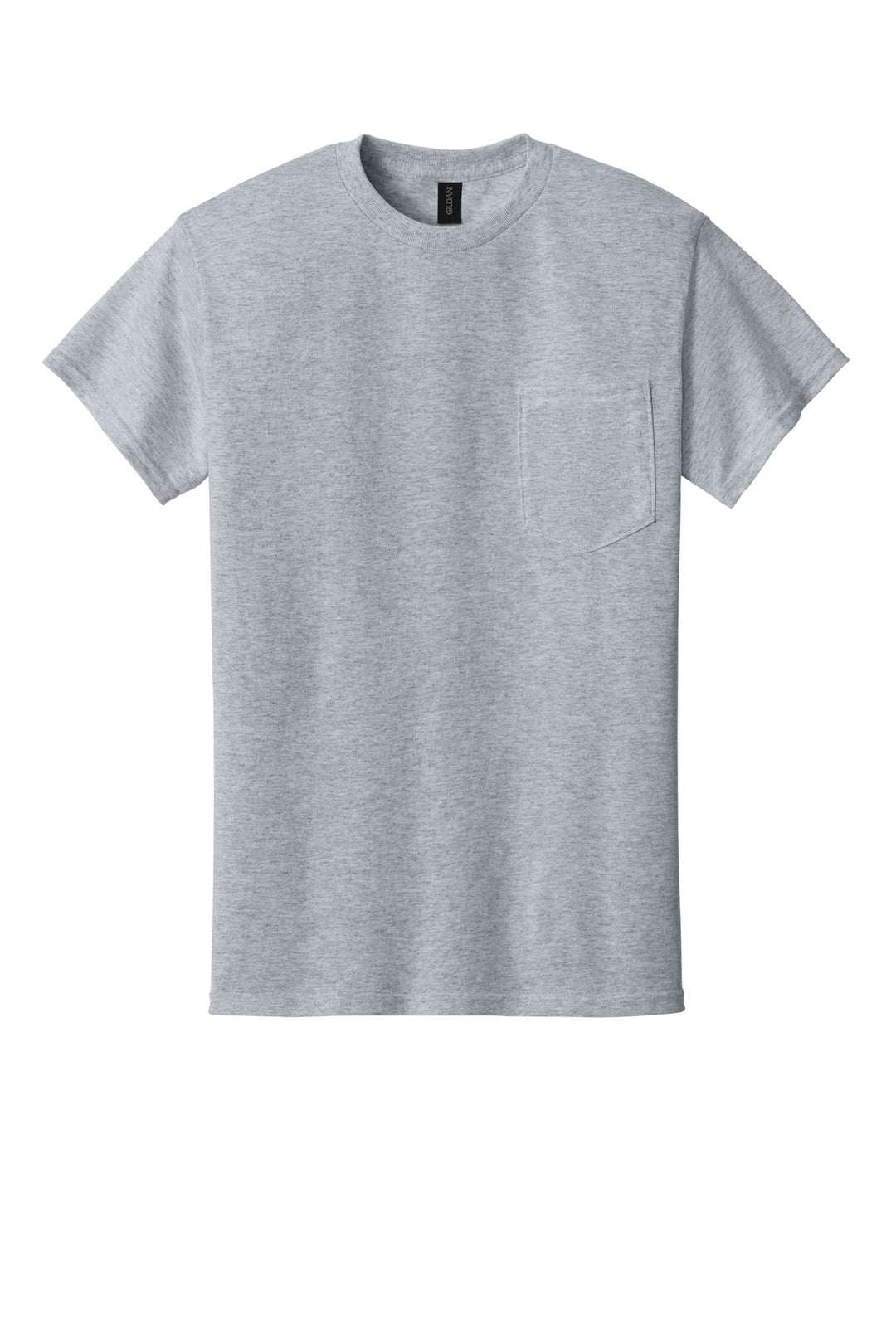 Front View of Sport Grey Gildan - DryBlend 50 Cotton/50 Poly Pocket T-Shirt. 8300