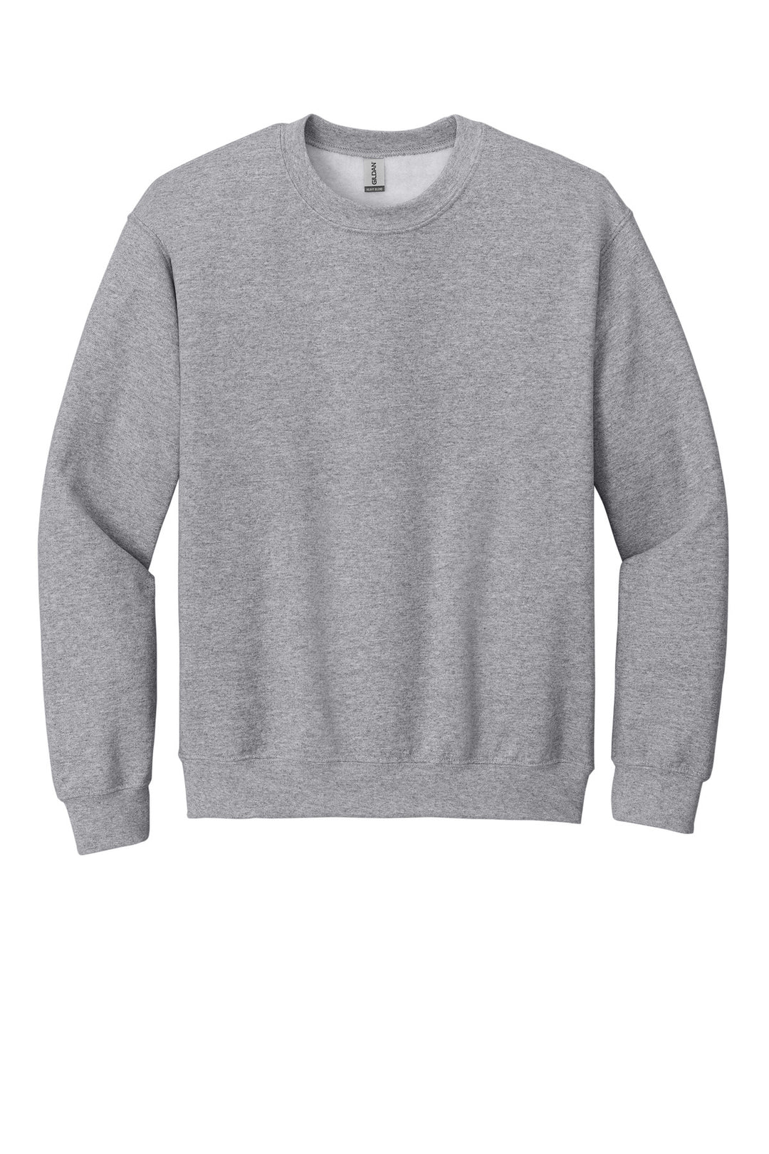 Front View of Sport Grey Gildan Heavy Blend Crewneck Sweatshirt. 18000