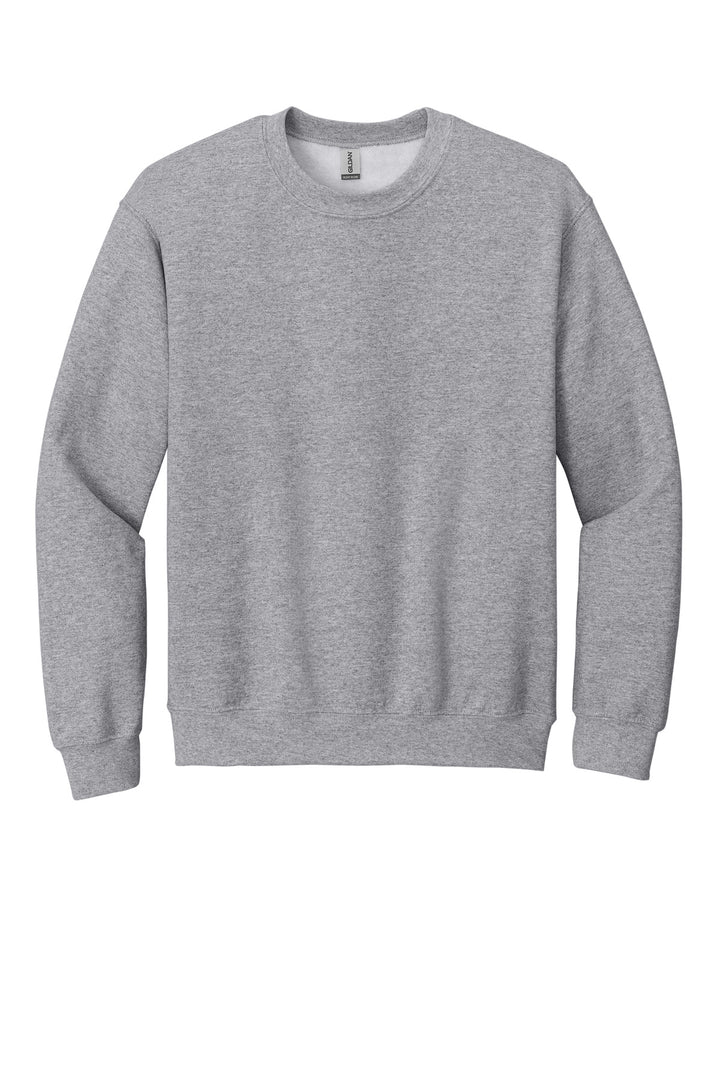 Front View of Sport Grey Gildan Heavy Blend Crewneck Sweatshirt. 18000