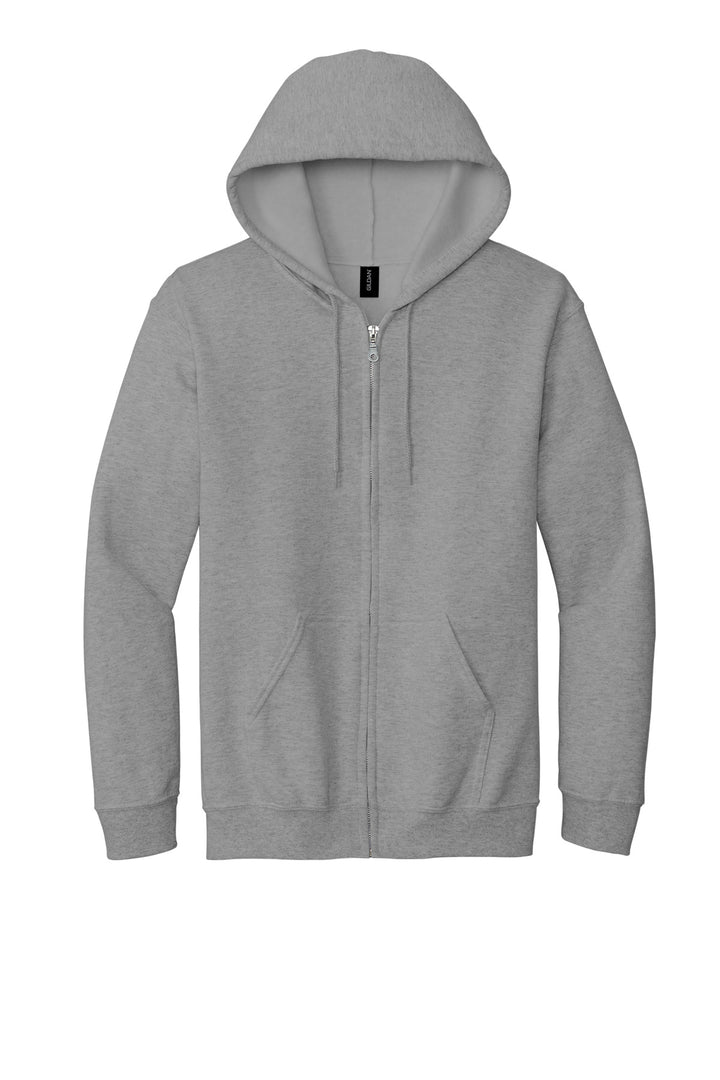 Front View of Sport Grey Gildan - Heavy Blend Full-Zip Hooded Sweatshirt. 18600