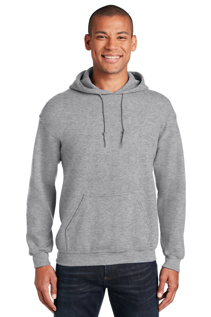 Front View of Sport Grey Gildan - Heavy Blend Hooded Sweatshirt. 18500