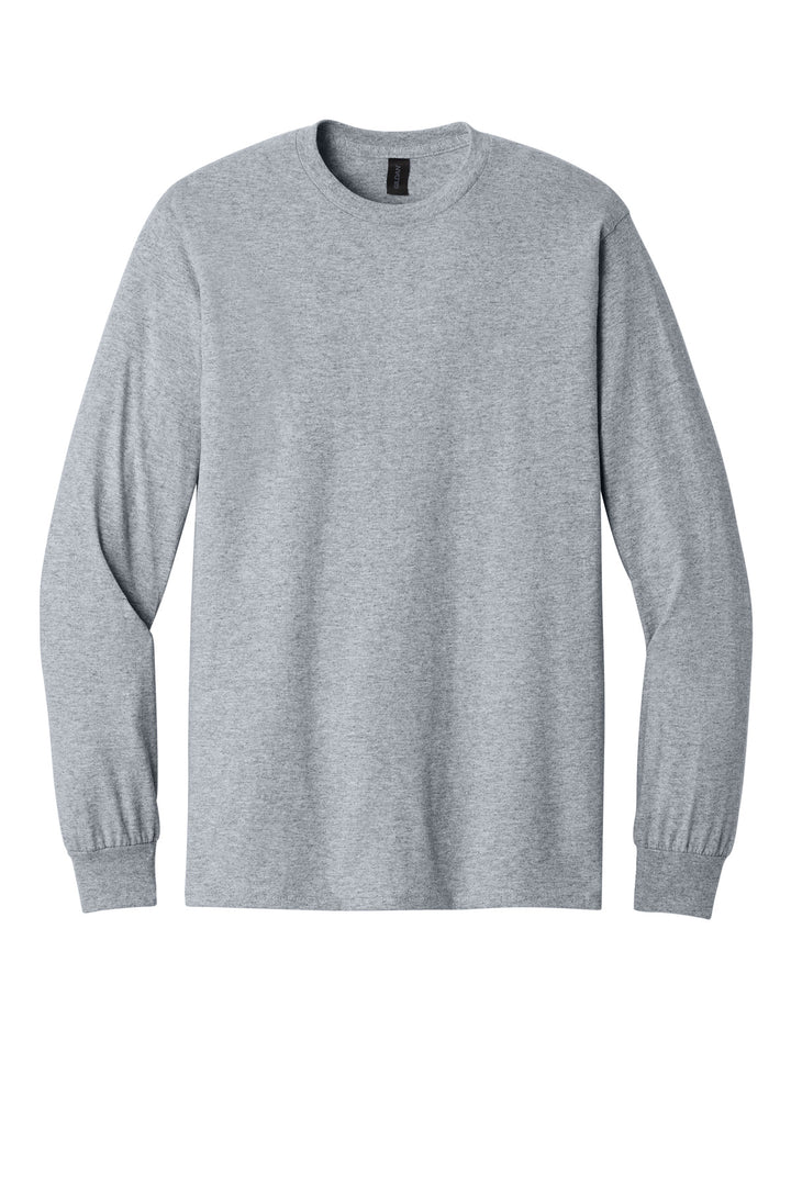 Front View of Sport Grey Gildan - Heavy Cotton 100% Cotton Long Sleeve T-Shirt. 5400