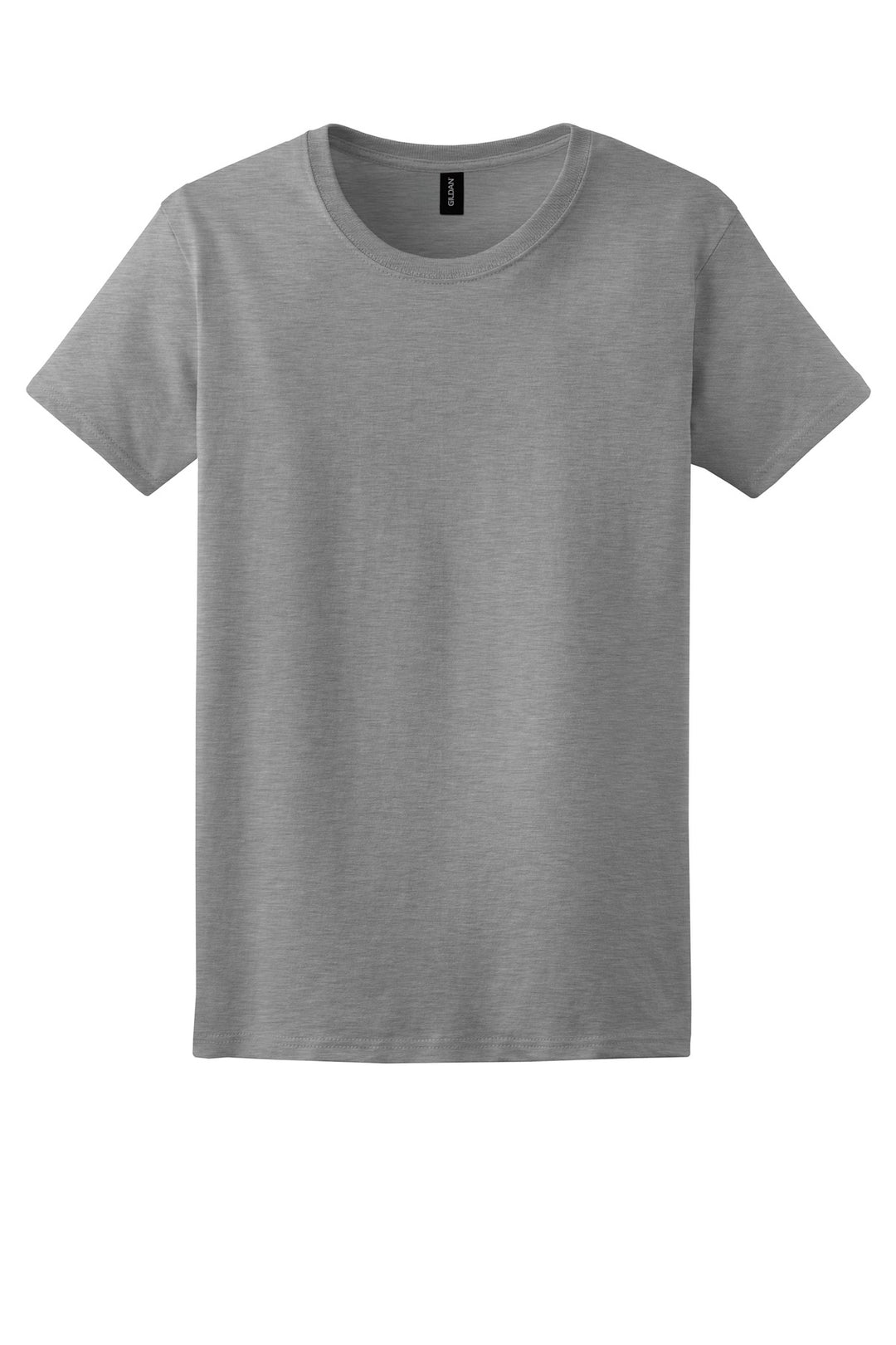 Front View of Sport Grey Gildan Women's Ultra Cotton 100% US Cotton T-Shirt. 2000L