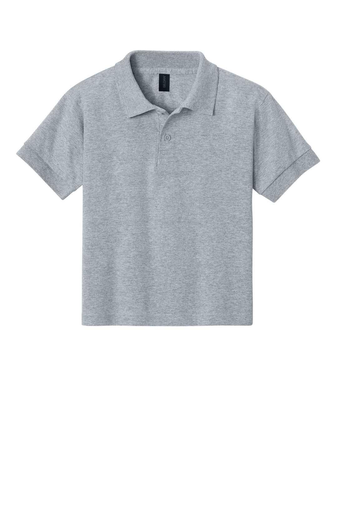 Front View of Sport Grey Gildan Youth DryBlend 6-Ounce Jersey Knit Sport Shirt. 8800B