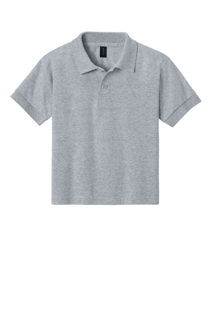 Front View of Sport Grey Gildan Youth DryBlend 6-Ounce Jersey Knit Sport Shirt. 8800B