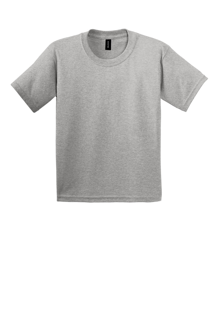 Front View of Sport Grey Gildan - Youth Ultra Cotton 100% US Cotton T-Shirt. 2000B