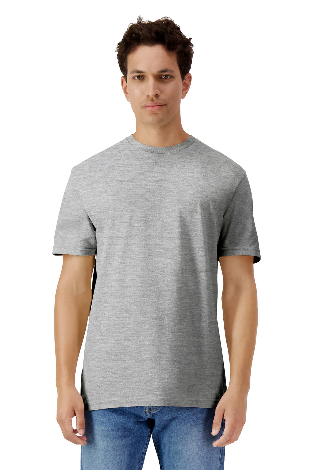 Front View of SportGrey Gildan Light Cotton Tee 3000