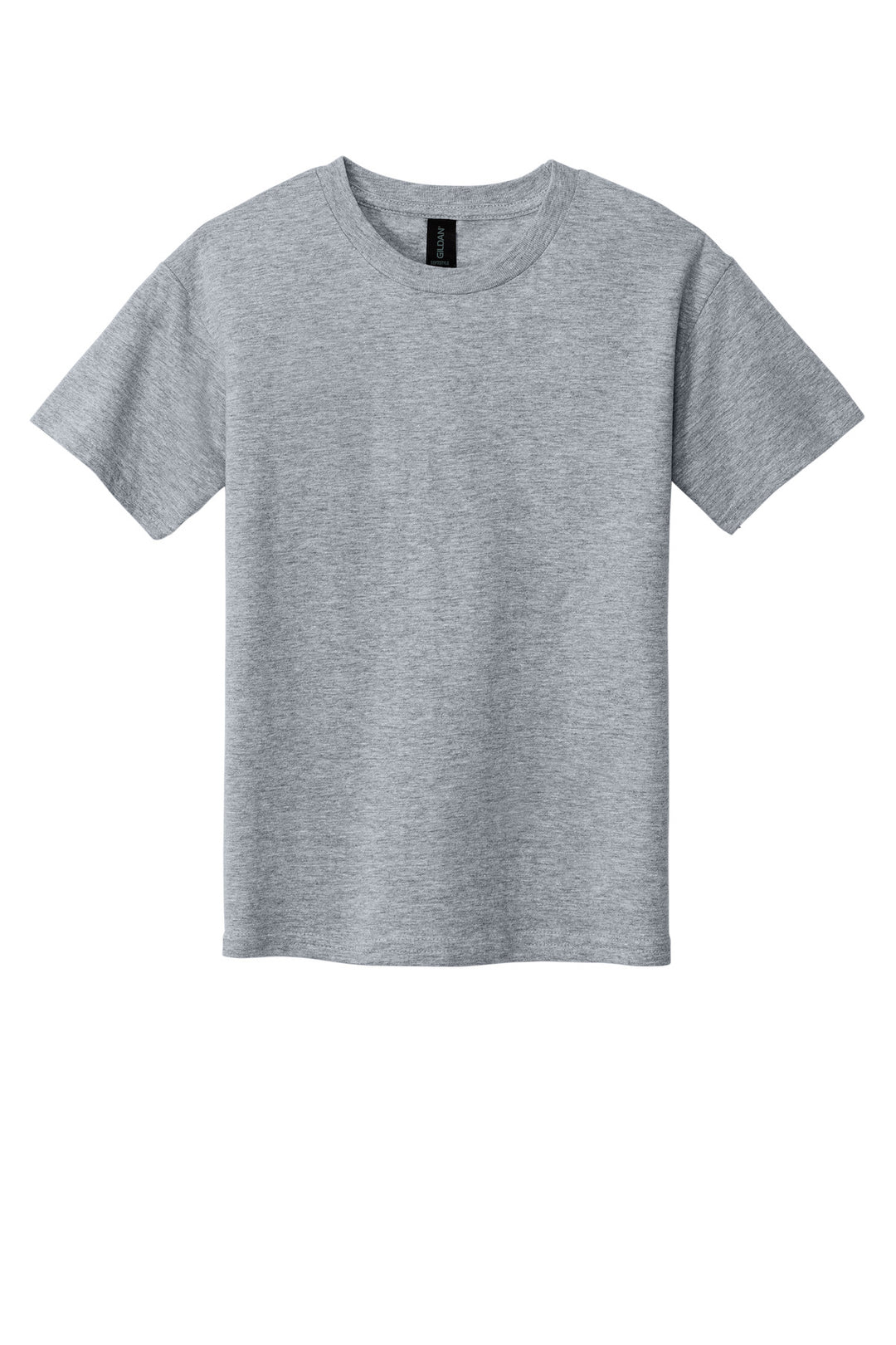 Front View of SportGrey Gildan Youth Softstyle T-Shirt 64000B