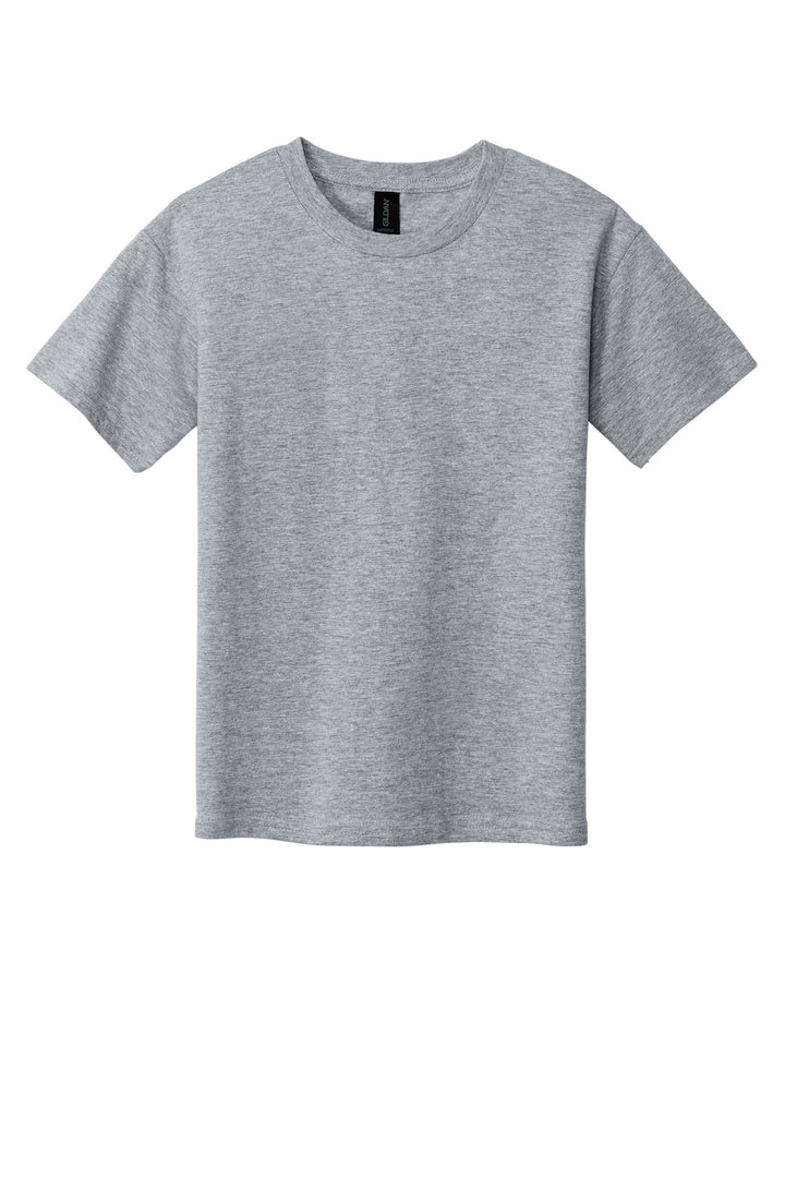 Front View of SportGrey Gildan Youth Softstyle T-Shirt 64000B