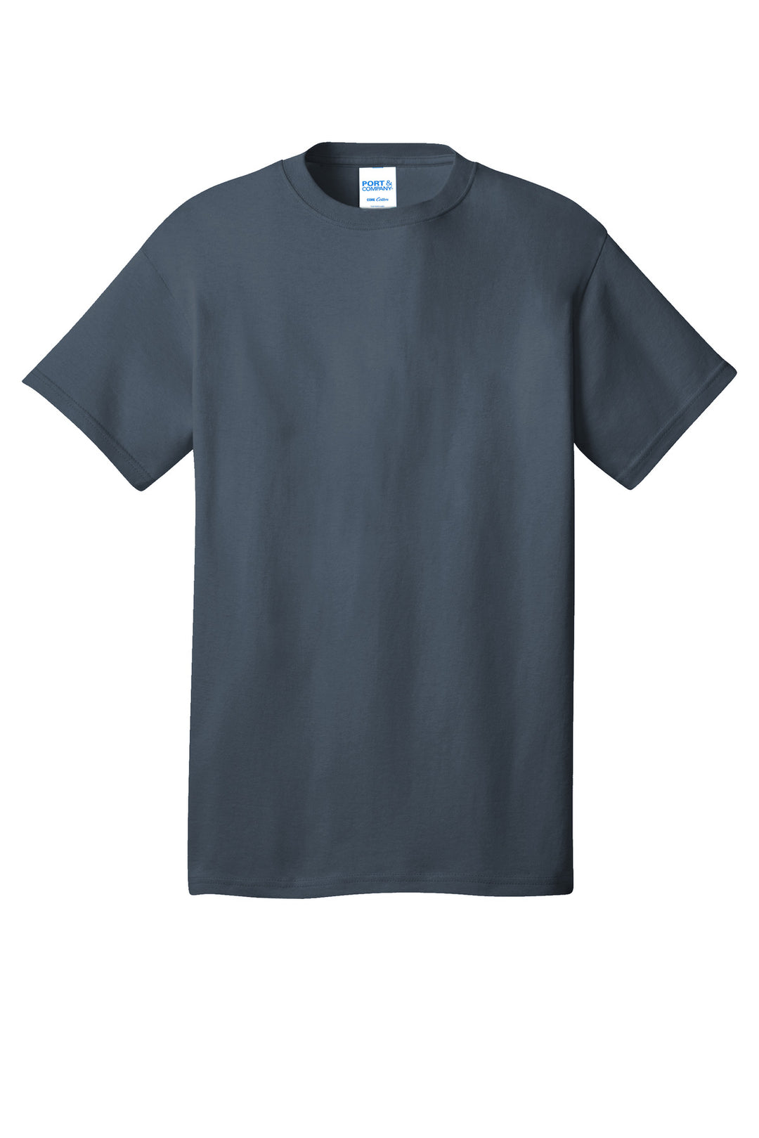 Front View of Steel Blue Port & Company - Core Cotton Tee. PC54