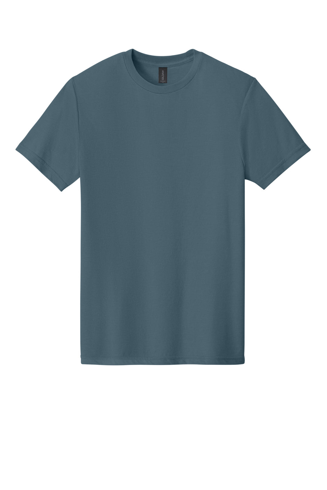 Front View of SteelBlue Gildan Softstyle CVC Tee 64000CVC