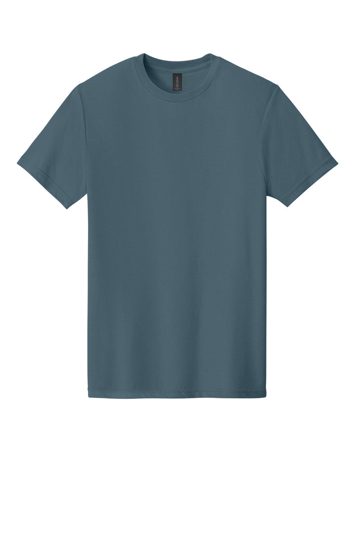 Front View of SteelBlue Gildan Softstyle CVC Tee 64000CVC