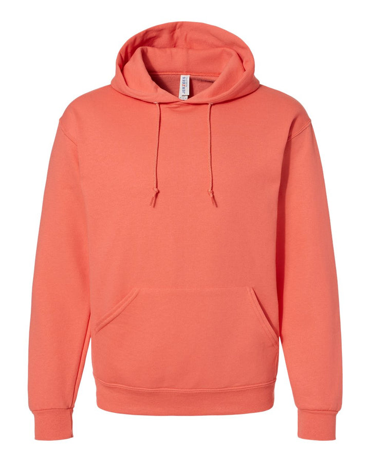 Front View of Sunset Coral NuBlend® Hooded Sweatshirt - 996MR