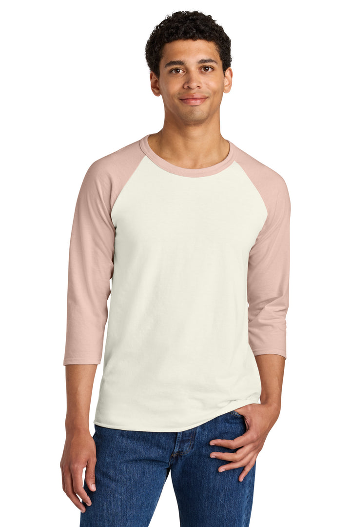 Front View of SwCrH/BlsP Jerzees Unisex Premium Blend Combed Ring Spun 3/4-Sleeve Raglan 560R
