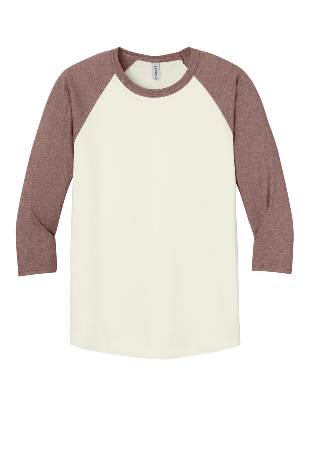 Front View of SwCrH/HMve Jerzees Unisex Premium Blend Combed Ring Spun 3/4-Sleeve Raglan 560R