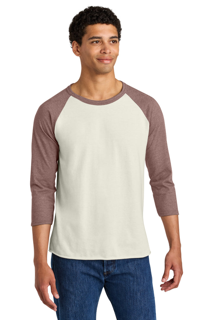 Front View of SwCrH/HMve Jerzees Unisex Premium Blend Combed Ring Spun 3/4-Sleeve Raglan 560R