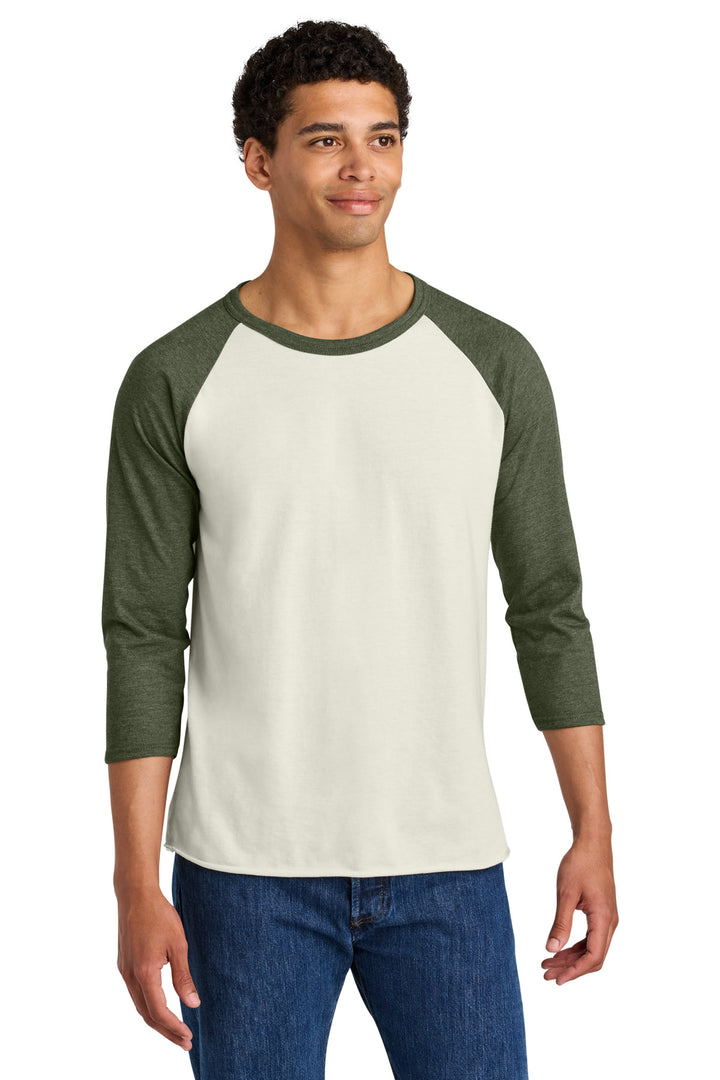 Front View of SwCrH/MlGH Jerzees Unisex Premium Blend Combed Ring Spun 3/4-Sleeve Raglan 560R