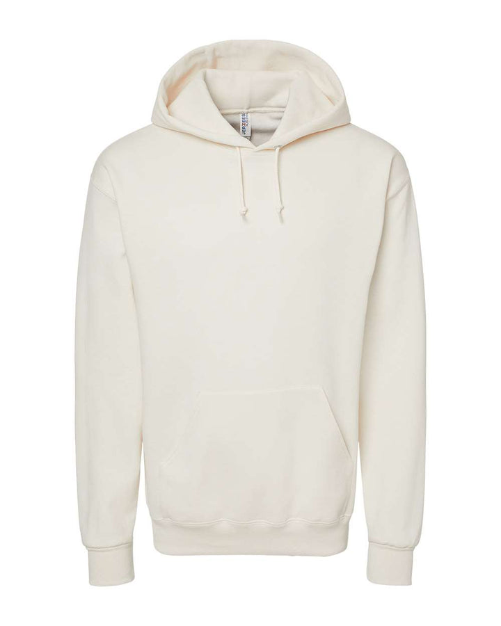 Front View of Sweet Cream Heather NuBlend® Hooded Sweatshirt - 996MR