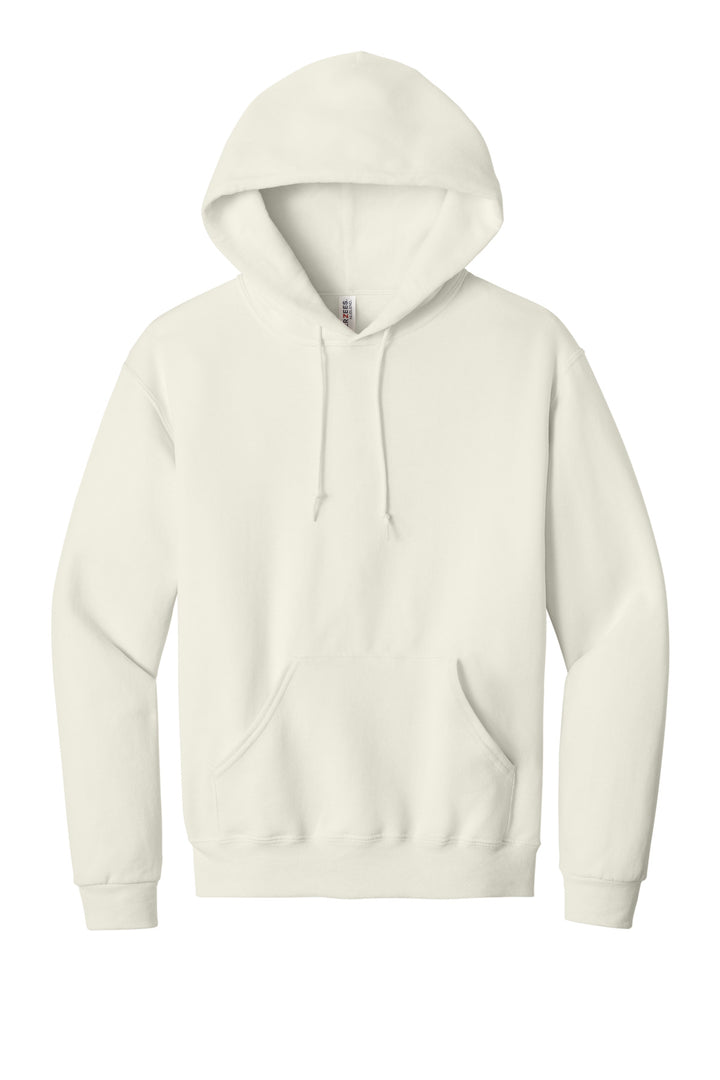 Front View of SwtCrmHthr Jerzees NuBlend Pullover Hooded Sweatshirt. 996M