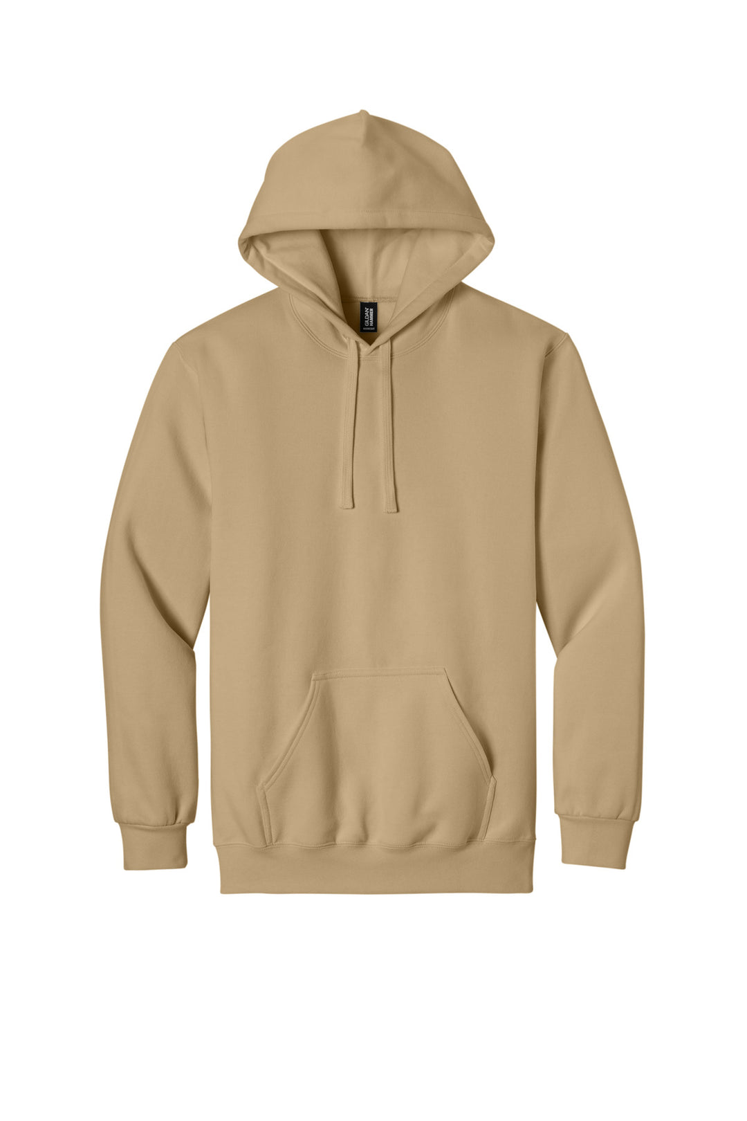 Front View of Tan Gildan Hammer Maxweight Hooded Sweatshirt 19500