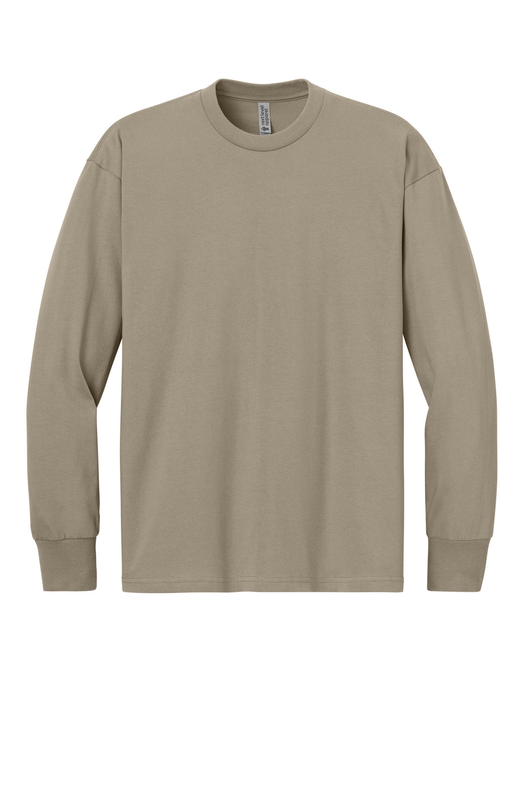 Front View of Tan Next Level Apparel Heavyweight Long Sleeve Tee NL7211