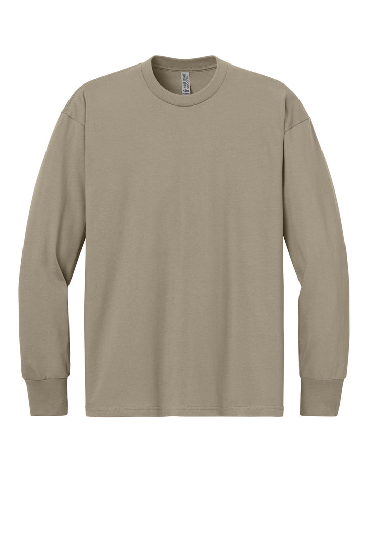 Front View of Tan Next Level Apparel Heavyweight Long Sleeve Tee NL7211