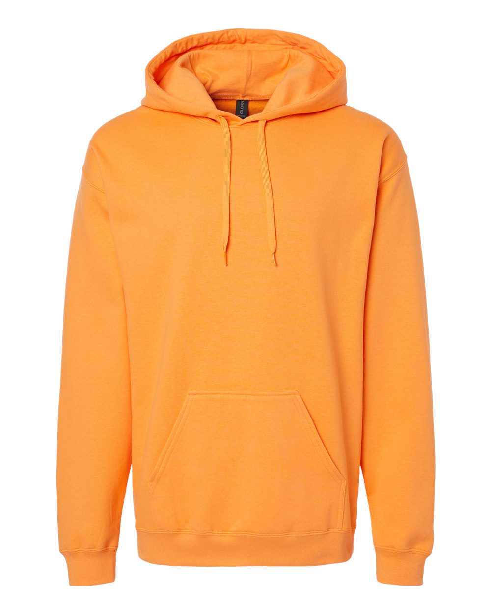 Front View of Tangerine Softstyle® Midweight Hooded Sweatshirt - SF500