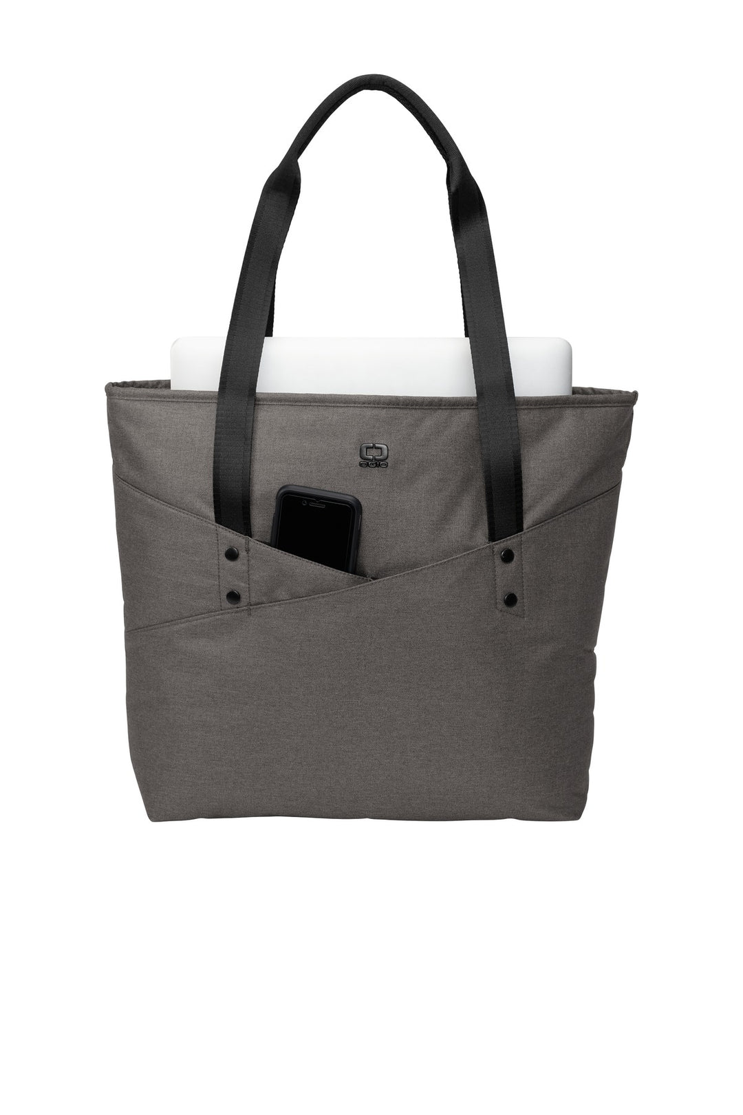 Front View of Tarmac Hthr OGIO Downtown Tote. 94000