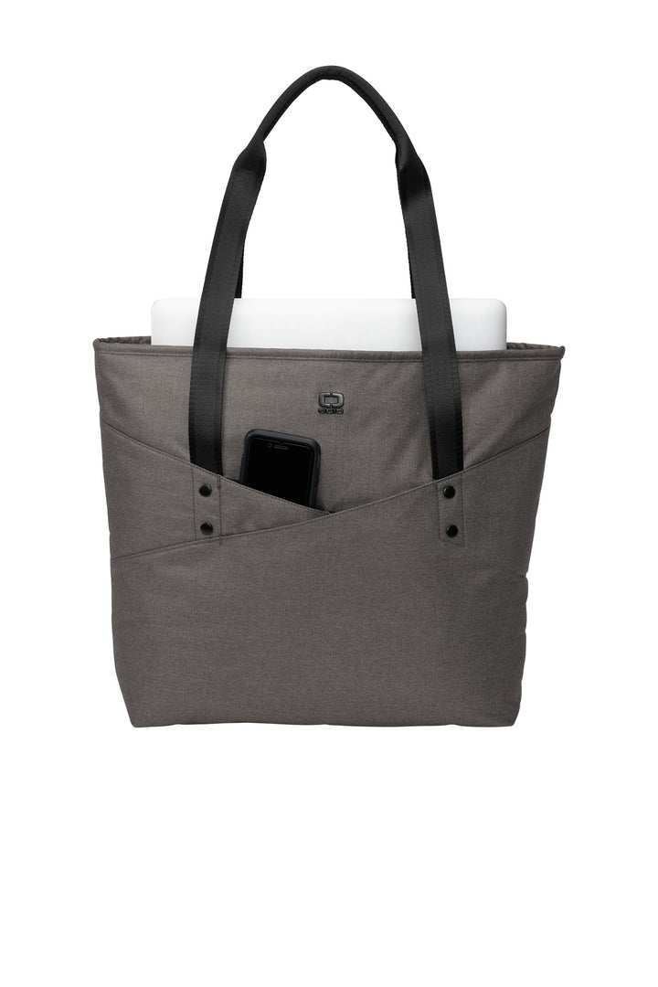 Front View of Tarmac Hthr OGIO Downtown Tote. 94000