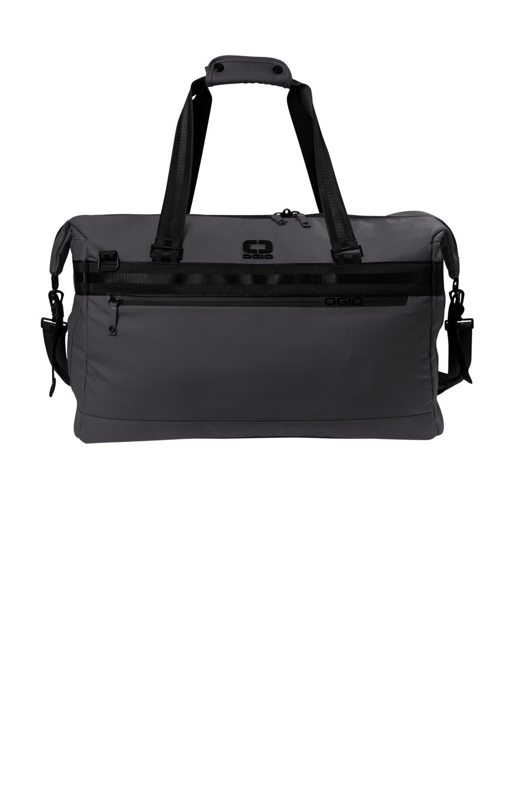 Front View of TarmacGrey OGIO Commuter Duffel . 411098
